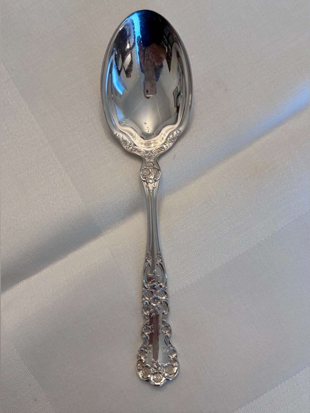 Gorham, Buttercup Sterling Silver Sugar Spoon, 6”, Scroll Bowl